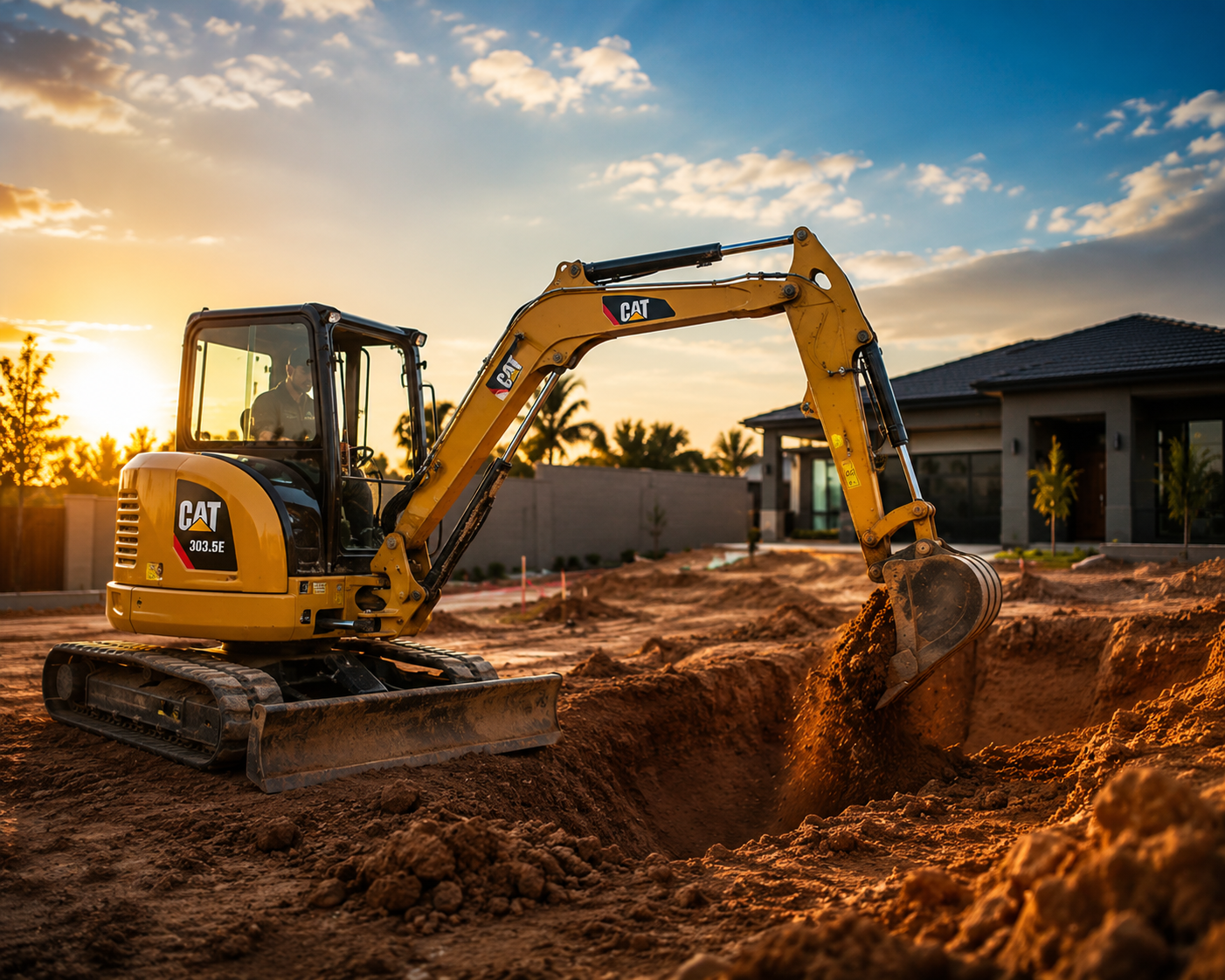 Mini escavadeira em operação — solução ideal para obras residenciais e rurais