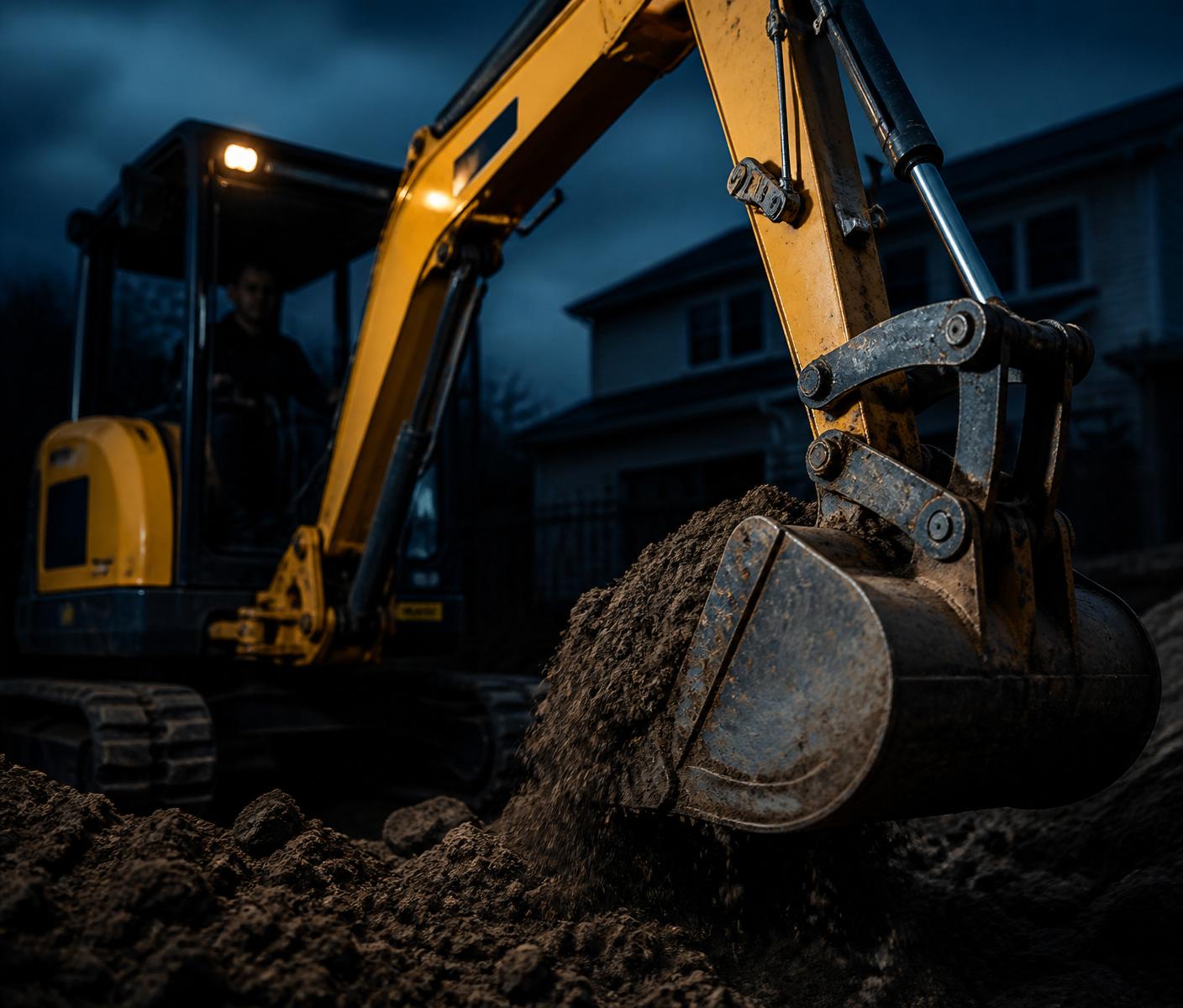Mini escavadeira em operação — solução ideal para obras residenciais e rurais